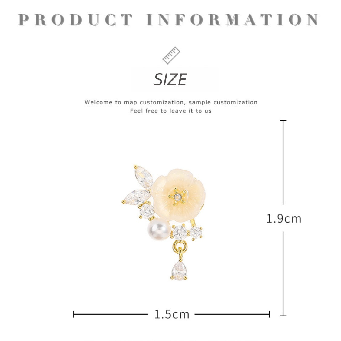 JINGGWW Enchanted Blossom Pearl Earrings - 2 Styles: Pierced or Clip-On - 14K Gold Plated Flower Design with Freshwater Pearl & Crystals