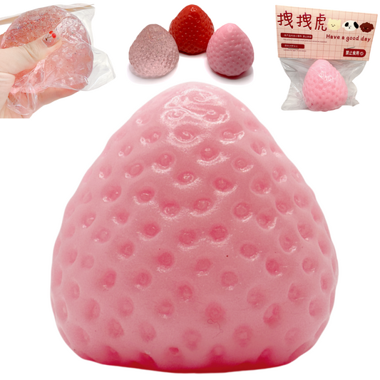 Handmade Strawberry Taba Squishy Toy | Kawaii Stress Relief & Fidget Sensory Toy