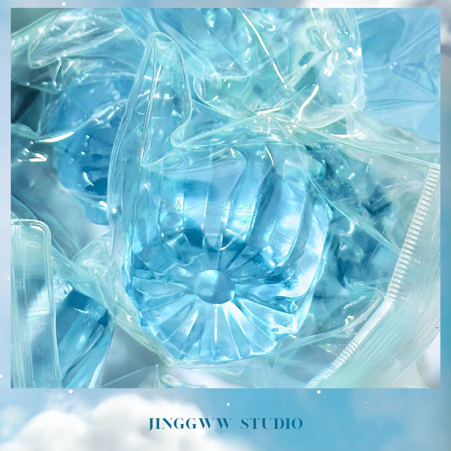 JINGGWW Blue Ice Canelé Taba Squishy Toy | Kawaii Sensory Fidget Toy for Stress Relief