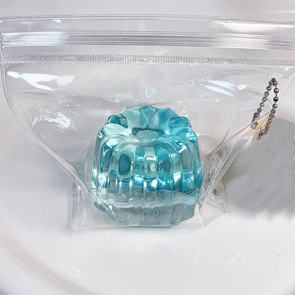 JINGGWW Blue Ice Canelé Taba Squishy Toy | Kawaii Sensory Fidget Toy for Stress Relief