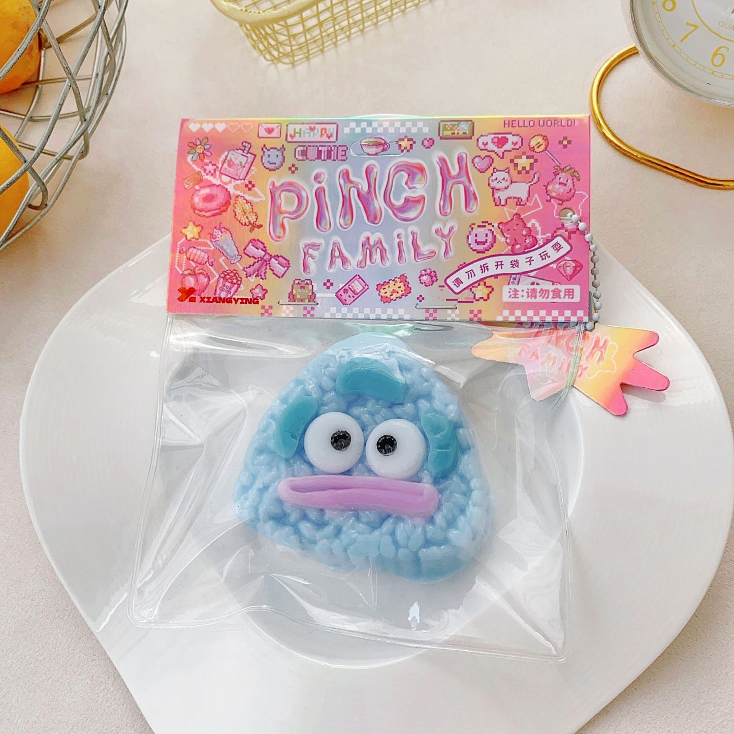 JINGGWW Blue Rice Ball Fish Taba Squishy Toy
