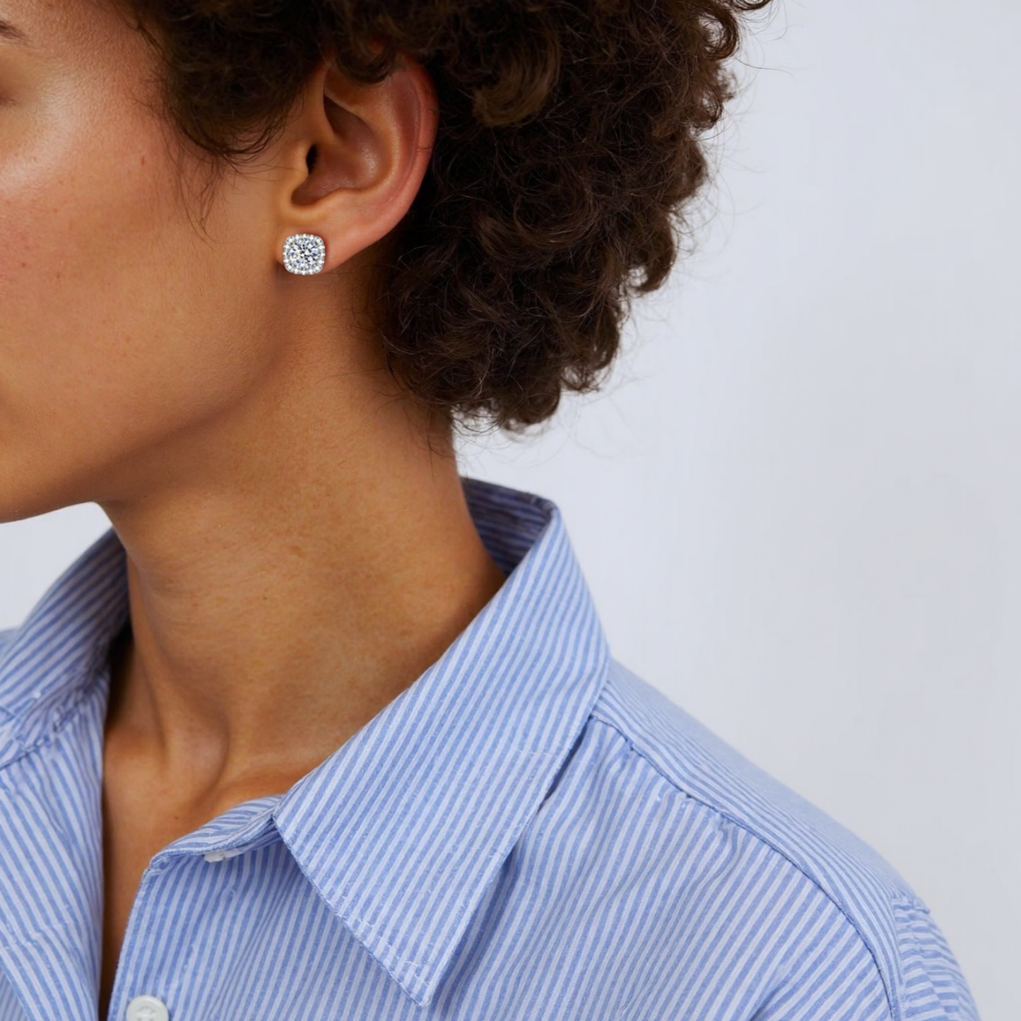 JINGGWW 8Pcs Cubic Zirconia Earrings Set | Hypoallergenic Sterling Silver, Clip-on & Stud