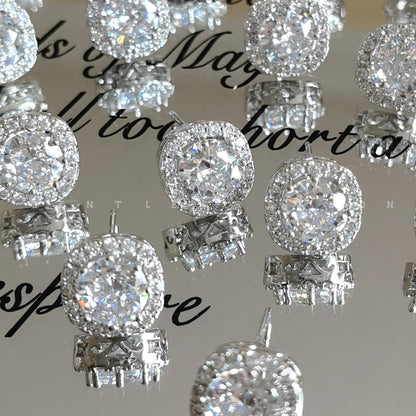 JINGGWW 8Pcs Cubic Zirconia Earrings Set | Hypoallergenic Sterling Silver, Clip-on & Stud