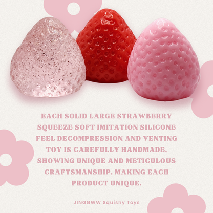 Handmade Strawberry Taba Squishy Toy | Kawaii Stress Relief & Fidget Sensory Toy