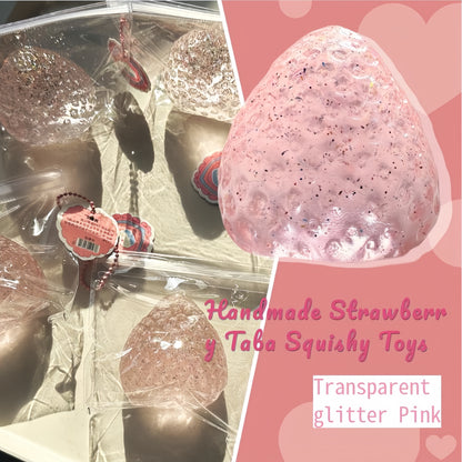 Handmade Strawberry Taba Squishy Toy | Kawaii Stress Relief & Fidget Sensory Toy