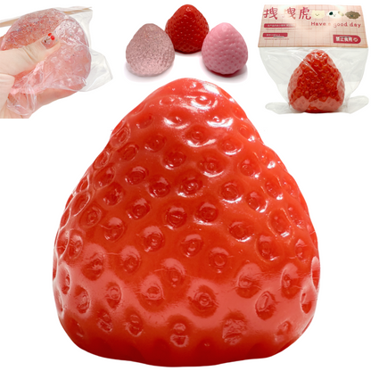 Handmade Strawberry Taba Squishy Toy | Kawaii Stress Relief & Fidget Sensory Toy